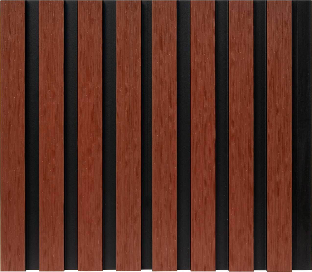 Реечная фасадная панель POLIVAN Nusadua брусковая двухцветная 3D CO-EXTRUSION 13х177х3600 мм терракот