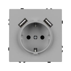 Механизм розетки с USB зарядкой SCT-NOBE-MUAA-SFPL-IS (230V, 16A)  (Arlight, -) 059443