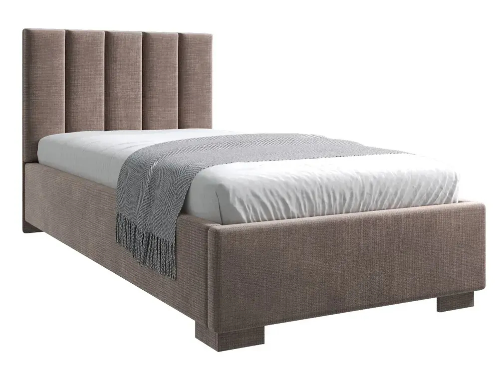 Кровать односпальная Беатрис 90х200, рогожка коричневый