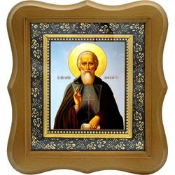 Сергий Радонежский Преподобный. Икона на холсте.