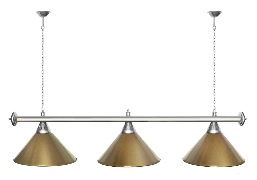 Лампа STARTBILLIARDS 3 плафона, золото / хром