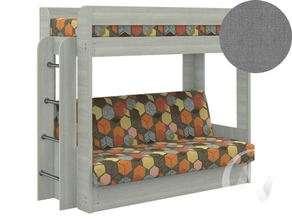 Диван-кровать двухъярусный КМ.009.01-016-00 (ясень шимо светлый/SAVANA PLUS MOUSE 1 Вариант)