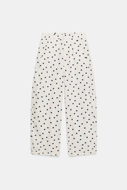 ZARA БРЮКИ BARREL В ГОРОШЕК, СИНИЙ/БЕЛЫЙ