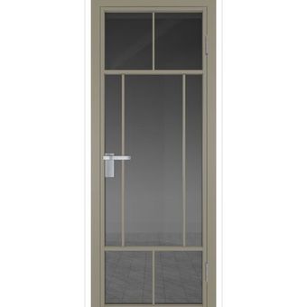 Межкомнатная дверь алюминиевая Profil Doors 10AG никель матовый остеклённая