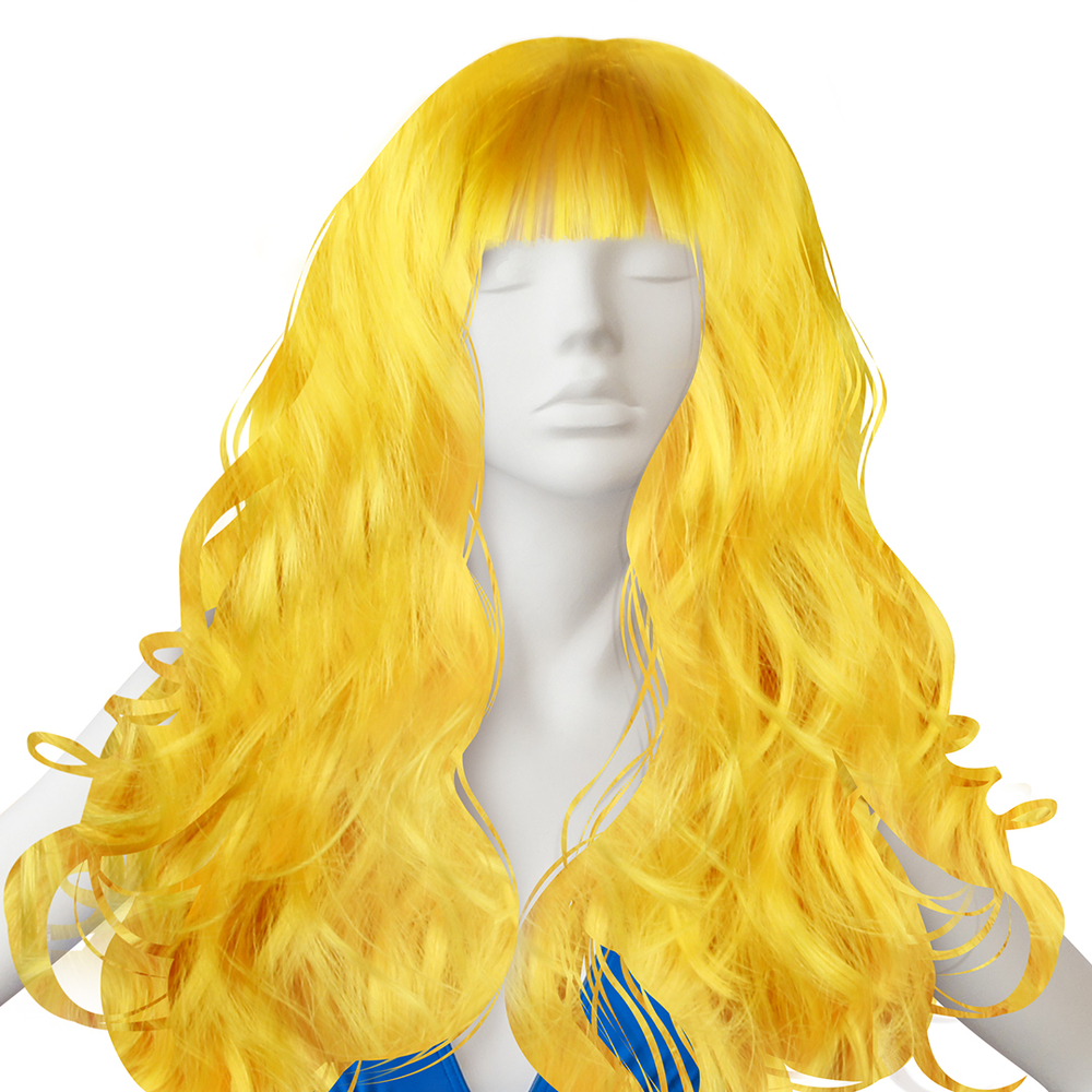 Парик карнавальный, 160 гр, Локоны, Желтый