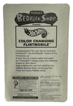 Hot Wheels | Color FX (Color Turbo) | Pebbles Bedrock Shop - Flintstones Flintmobile (1994)
