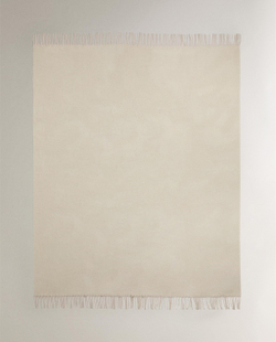 Zara Home плед из хлопка, экрю, 130x170 см