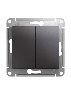 Переключатель проходной 2-кл. СП Glossa 10А IP20 (сх. 6) 10AX механизм графит SE GSL001365