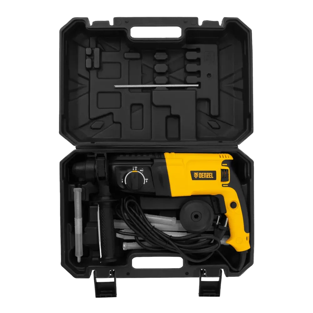 Перфоратор электрический RHH-800-26, SDS-plus, 800 Вт, 3 Дж, 3 плюс 1 реж. Denzel, 26607