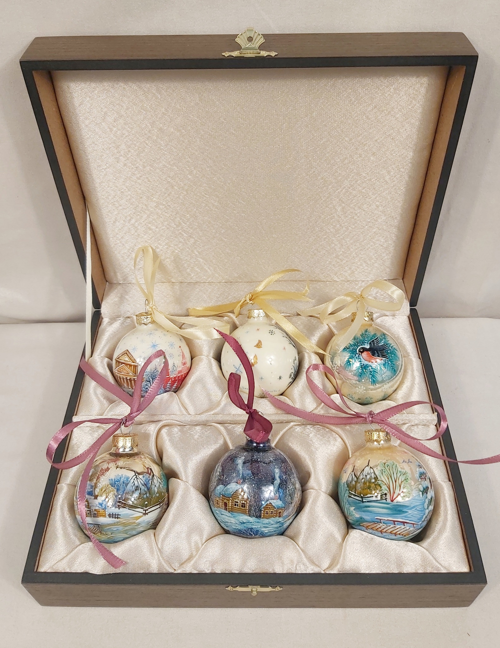 Набор елочных шаров  с ручной росписью Палех  "Новогодний"