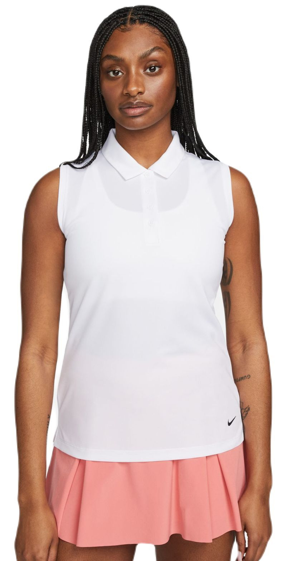 Женское поло Nike Dri-Fit Victory Sleeveless Polo - белый