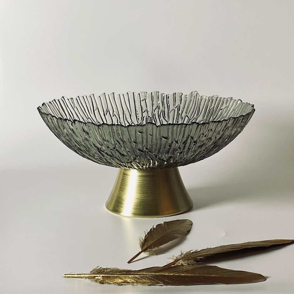 Lenardi 200-116 Конфетница 20 см на ножке в под.уп. (х12)Стекло