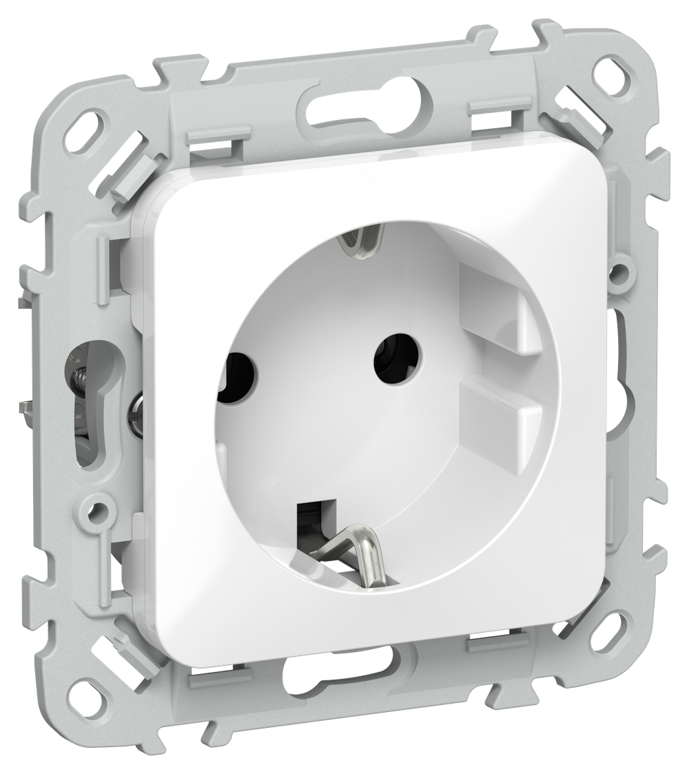 FLITE Розетка с заземлением без защитных шторок 16А РС11-0-ФлБ белый IEK