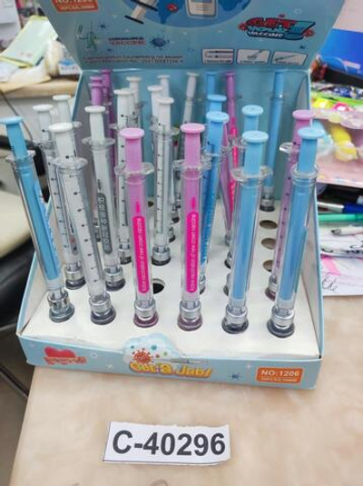 Ручка гелевая "Вакцина", 0,5мм, синяя, 4 цвета микс, С-40296