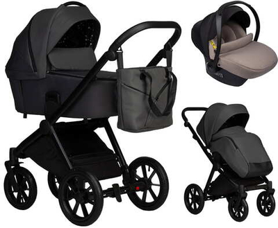 Детская коляска Indigo Solio 3 в 1 с автокреслом Avionaut Cosmo Beige So05 т.серый