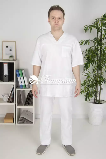 Халат мужской ТИСИ Модель 2 "Классика" (белый)