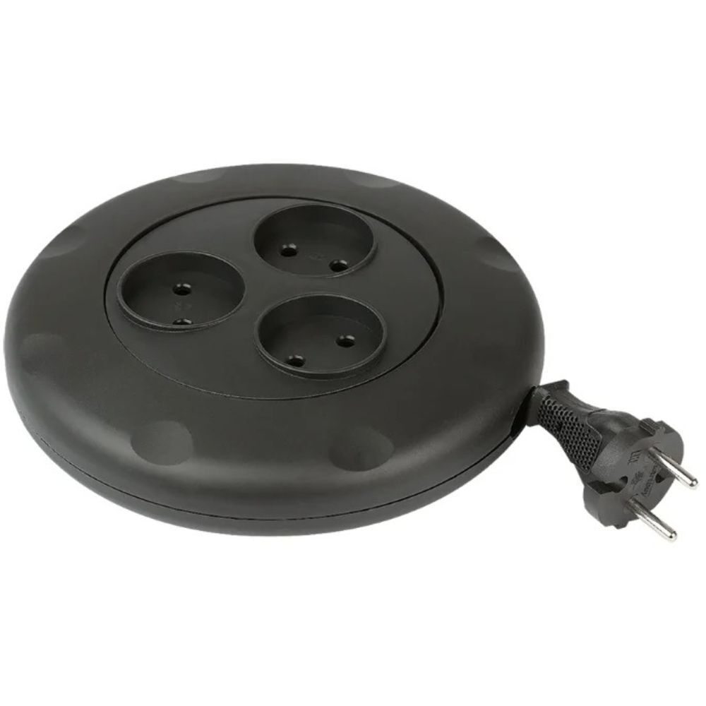 Удлинитель бытовой 3 гн, 3 м, ПВС, 2х1 мм2, б/з, 2200 Вт, чер, Smartbuy, SBE-10-3-03-B