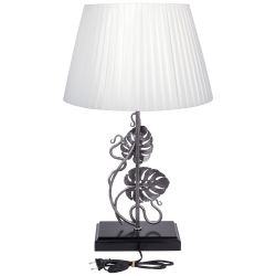 Настольный светильник Monstera Deliciosa (Монстера) Блек Античное серебро Шебби Белый