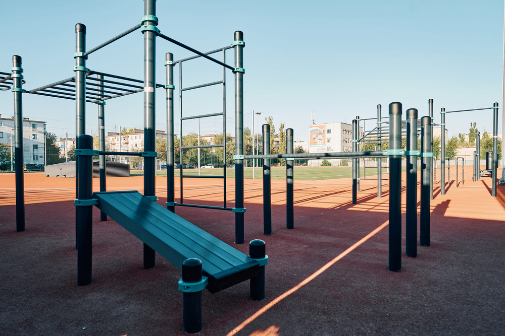 Воркаут-комплекс: рукоход, шведская стенка, 2 турника, двойные брусья, рукоход-змеевик и наклонная скамья - Кола