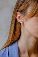 Серьги Мозаика длинные, позолота