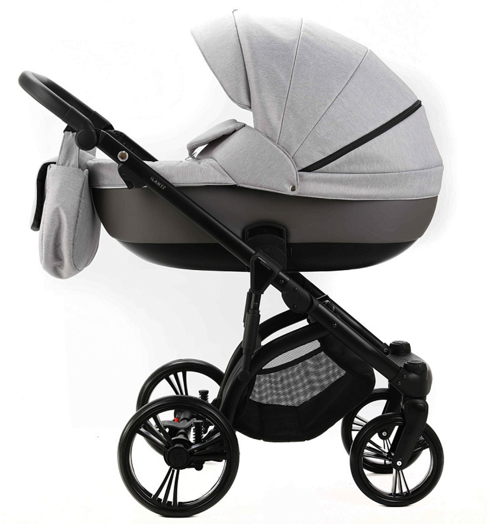 Детская коляска Adamex Lanti 2 в 1 LN-PS79 TIP (СВ.СЕРЫЙ + СЕРАЯ КОЖА)