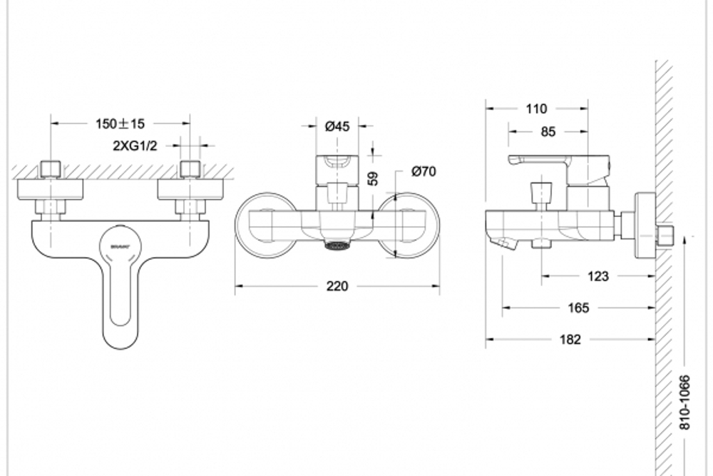Комплект для ванной комнаты Bravat Stream 3 в 1