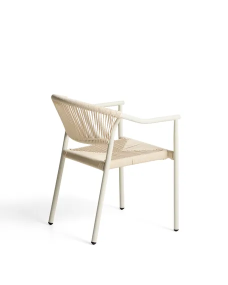 Уличный стул Livadia из бежевого алюминия и веревки