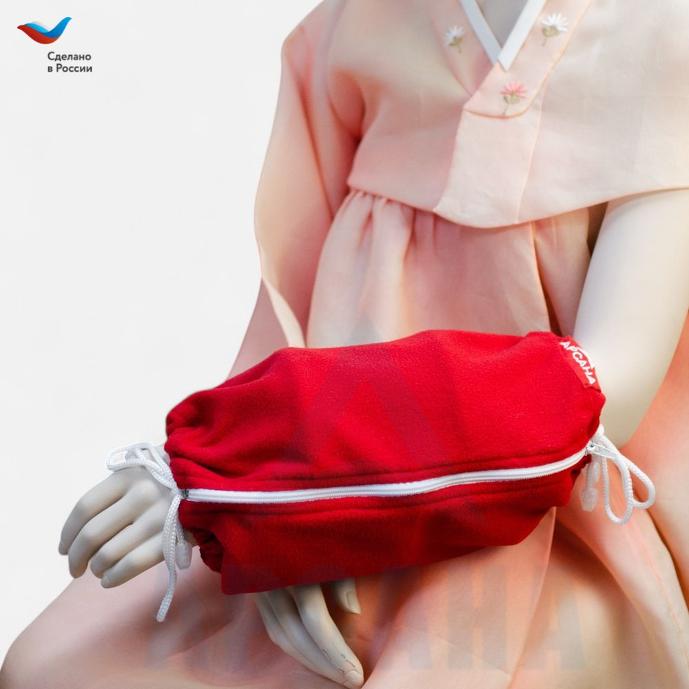 Чехол с открытой кистью на аппарат Илизарова. Ткань флис. Цвет изделия - красный, молния белая. Размер PPO-7