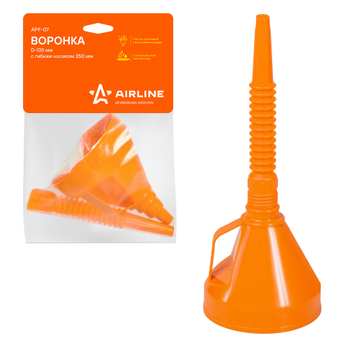 Воронка Airline D=135 мм гибкий носик 350 мм латунная сетка в пакете с навершием