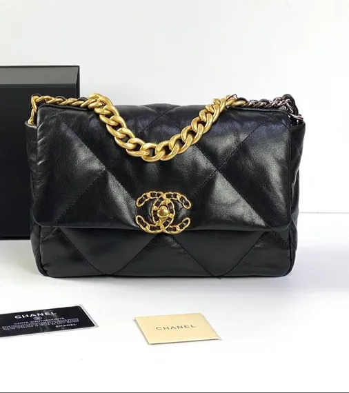Сумка-конверт Chanel 19 среднего размера черный