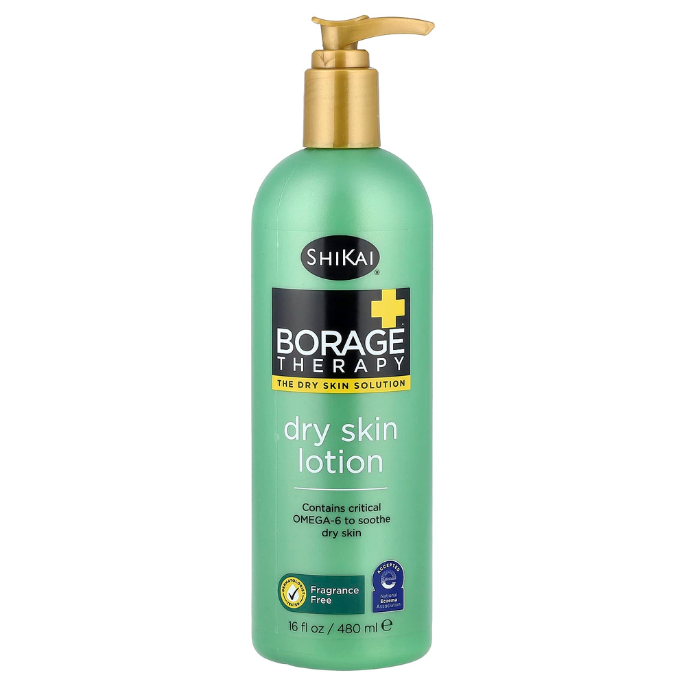 Shikai, Borage Therapy, Dry Skin Lotion, Fragrance Free, 16 fl oz (480 ml)