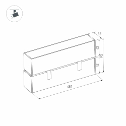Светильник MAG-LASER-FOLD-45-S480-18W Warm3000 (BK, 15 deg, 24V) (Arlight, IP20 Металл, 5 лет) 026978