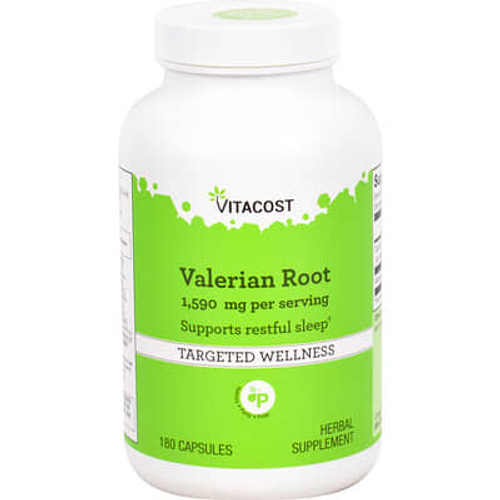 Vitacost, корень валерианы, 180 капсул