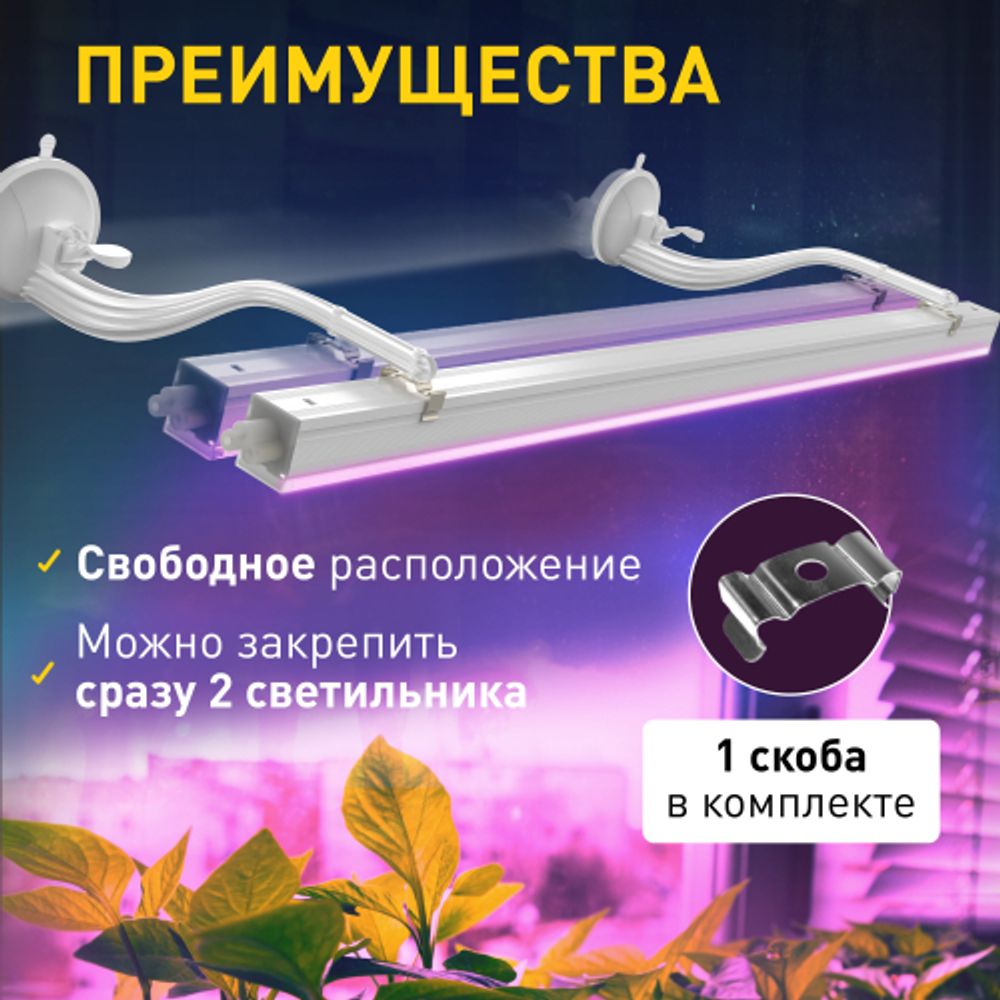 Кронштейн для ламп и светильников ЭРА FITO-Hanger на присоске | Аксессуары для фито светильников