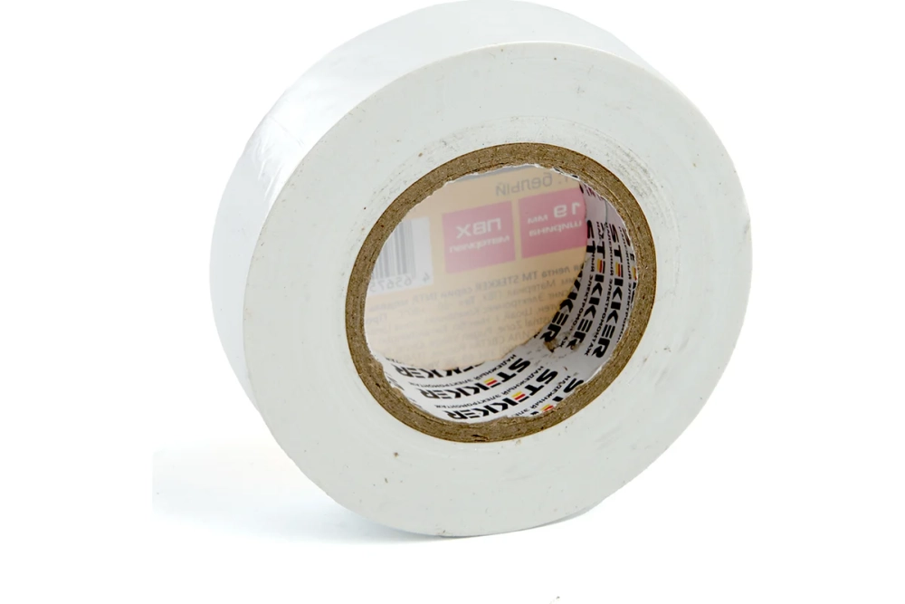 Изоляционная лента STEKKER intp01319-20 0,13x19 мм, 20 м, белая 39910