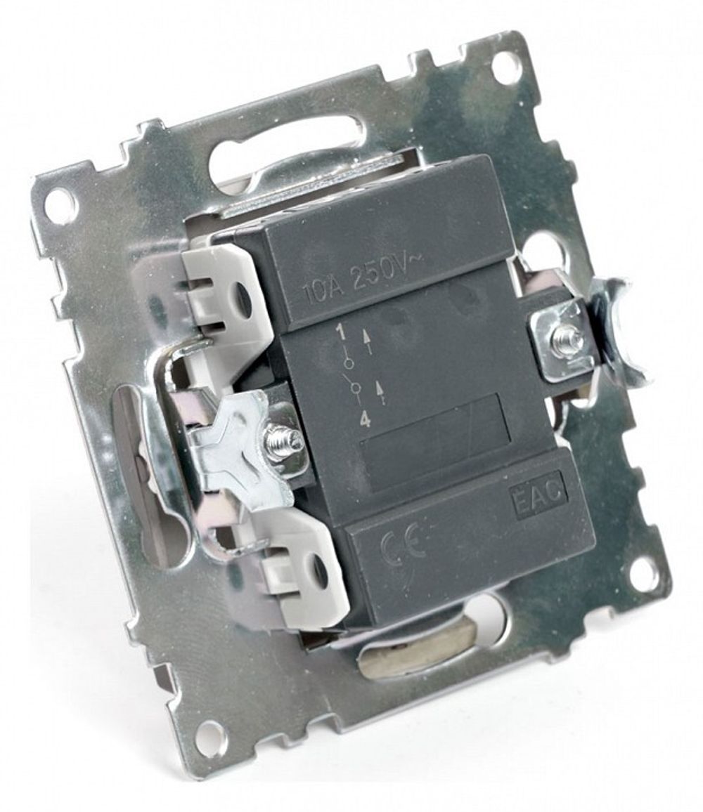 Выключатель одноклавишный с подсветкой без рамки Stekker Катрин 49022