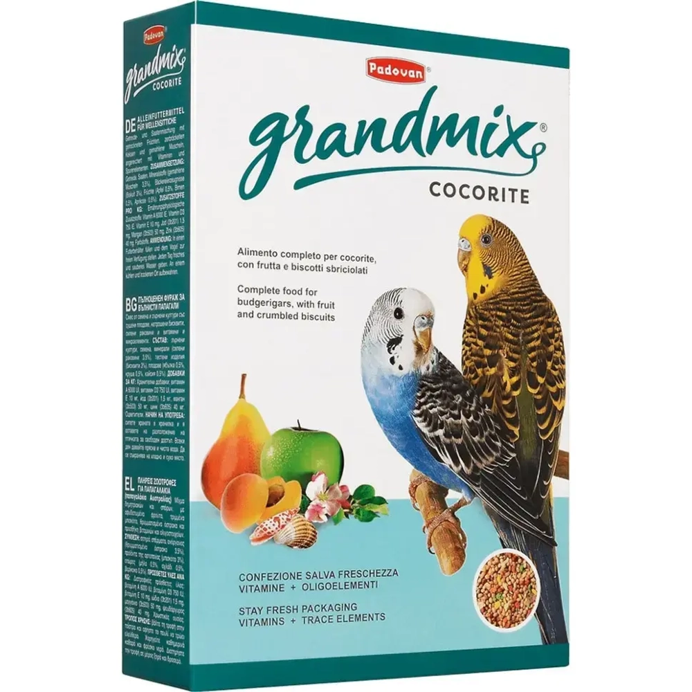 Padovan grandmix cocorite корм для волнистых попугаев комплексный основной - 400 г