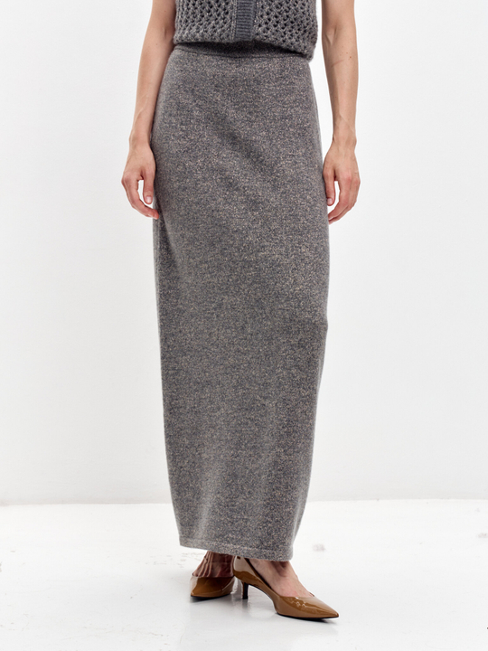 Кашемировая юбка с люрексом