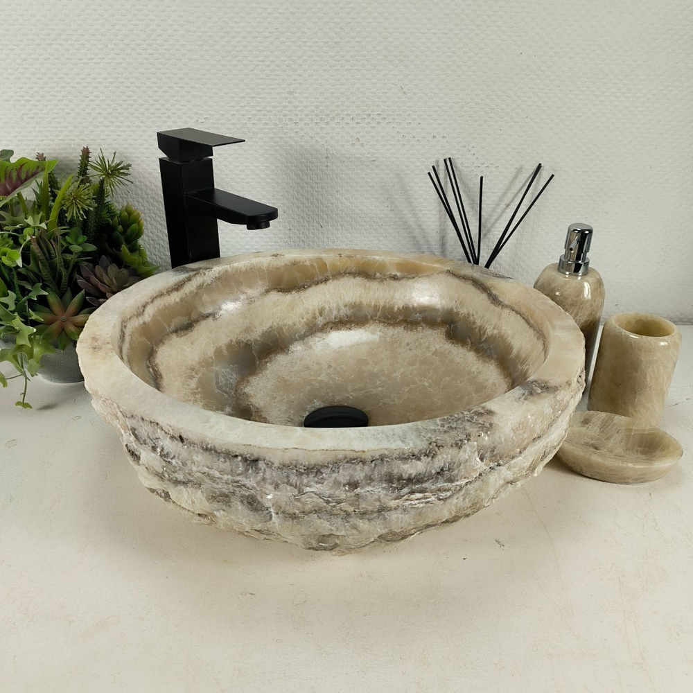 Каменная раковина из оникса Erozy Yellow EO-04515 (46*42*15) 0159 из натурального камня