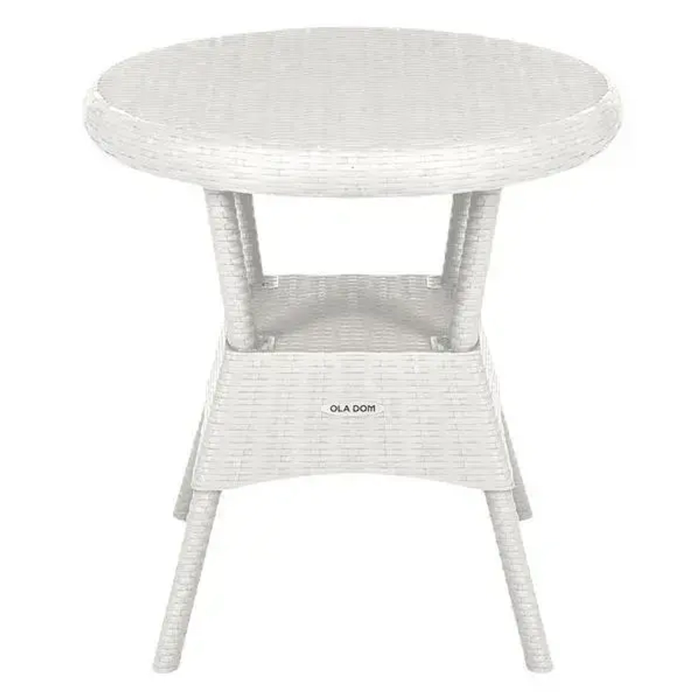 Стол круглый RATTAN Ola Dom белый 700х720мм
