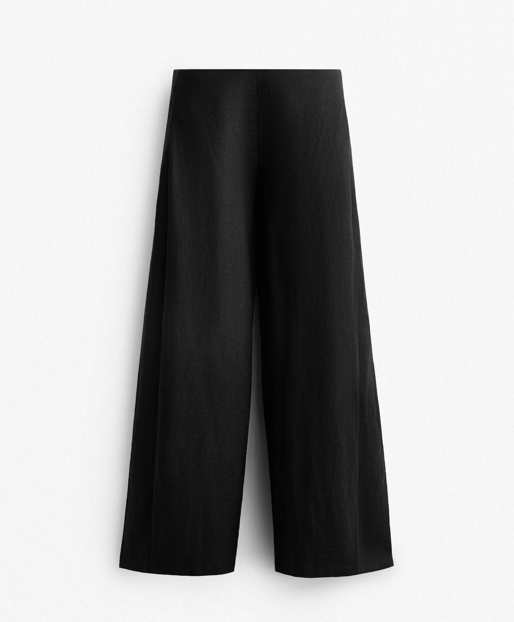 Oysho Брюки из 100%-го льна, черный