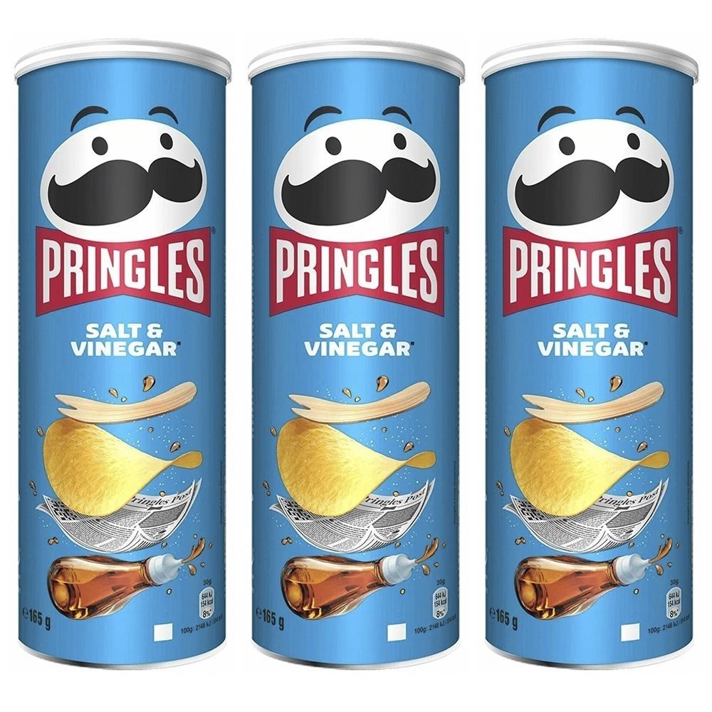 Чипсы картофельные Pringles Соль и Уксус 165 г 3 шт