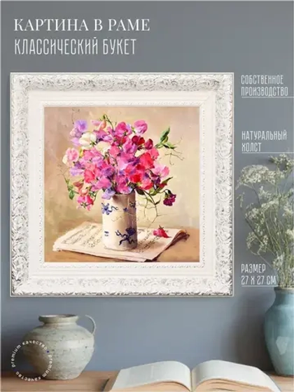 Картина на стену интерьерная на холсте 27*27 см