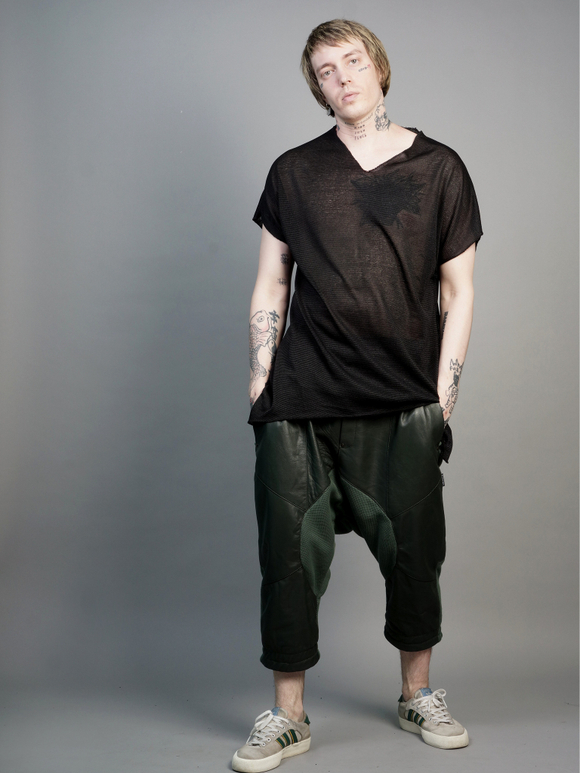 Шорты кожаные удлиненные