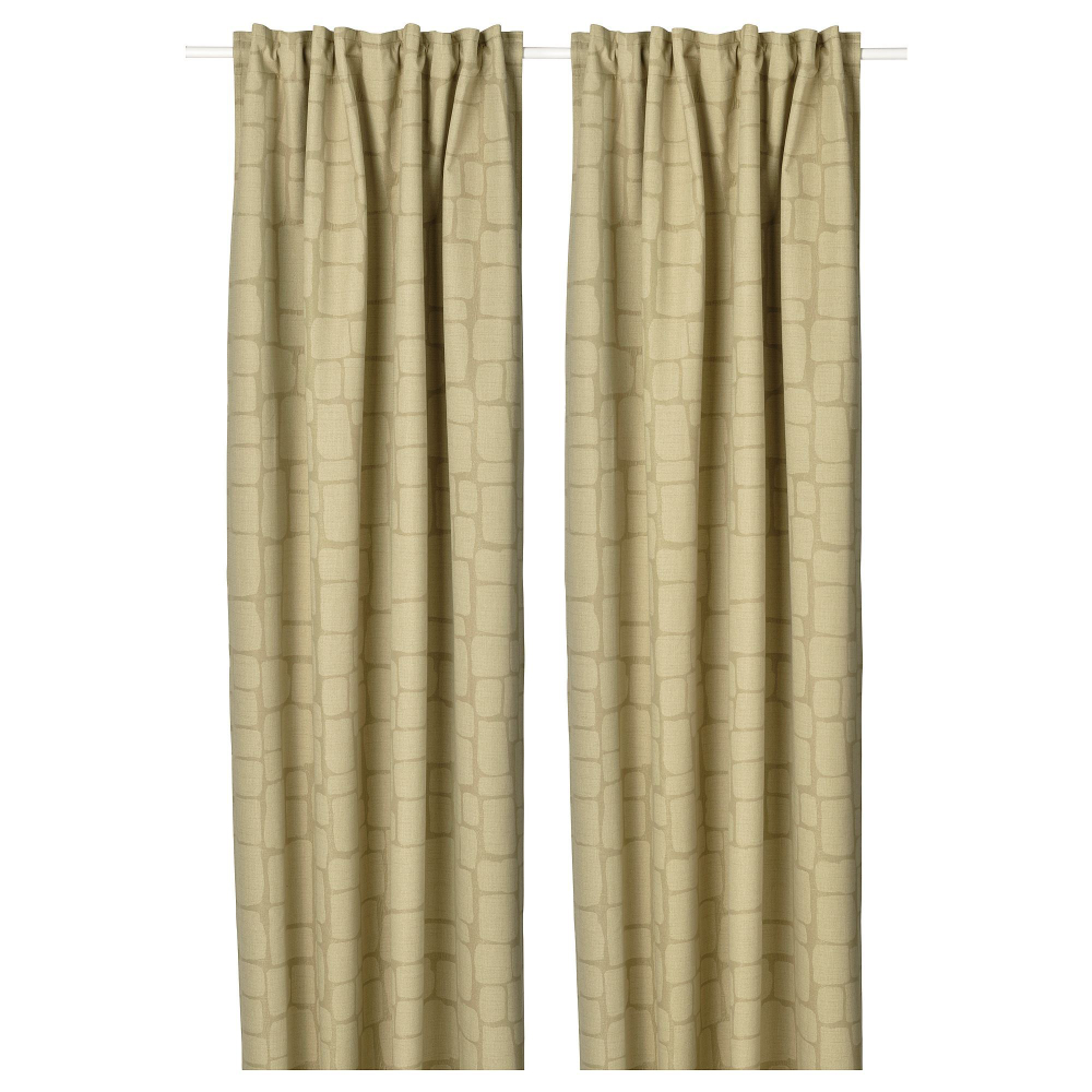 Комплект штор IKEA LONNSTAVMAL, Оливковый, 145x250 см, 2 шт
