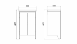 Тумба напольная VELVEX Klaufs 50.2D-616.216 с раковиной Cersanit COMO 50