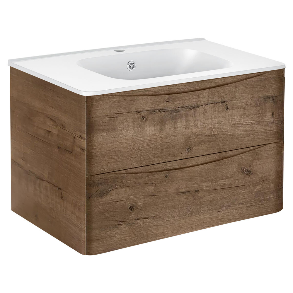 Тумба под раковину Vincea Paola 800 подвесная, 2 выкатных ящика soft close, V.Oak