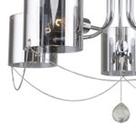 Потолочный светильник 5х40Вт E14, металл/стекло, хром/дымчатый плафон