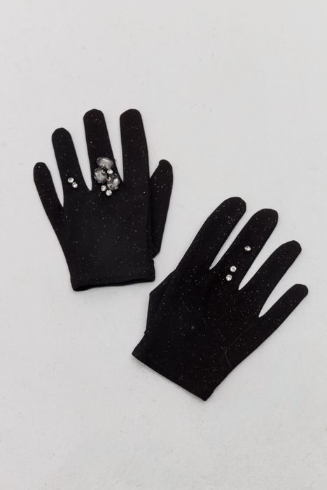 ПЕРЧАТКИ ЛИНИ ЧЕРНЫЙ СО СТРАЗАМИ