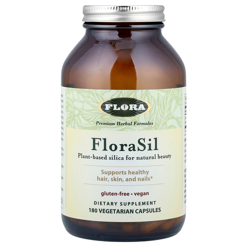 Flora, FloraSil, 180 вегетарианских капсул (9 мг в 1 капсуле)